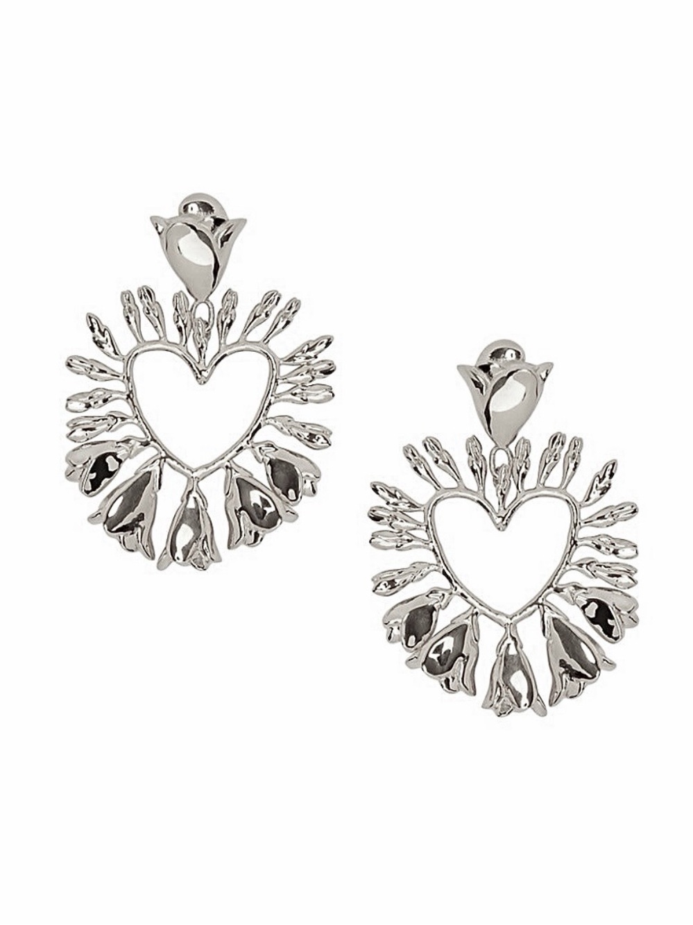 Oscar de la Renta Wisteria Heart Hoop Earrings